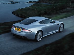 Preview wallpaper aston martin, dbs, 2008, blue, side view, style, speed, auto