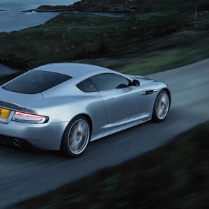 Preview wallpaper aston martin, dbs, 2008, blue, side view, style, speed, auto