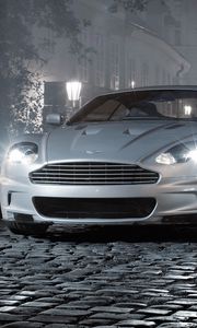 Preview wallpaper aston martin, dbs, 2008, gray, front view, style, cars, street