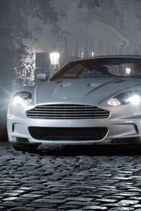 Preview wallpaper aston martin, dbs, 2008, gray, front view, style, cars, street