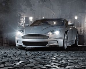 Preview wallpaper aston martin, dbs, 2008, gray, front view, style, cars, street