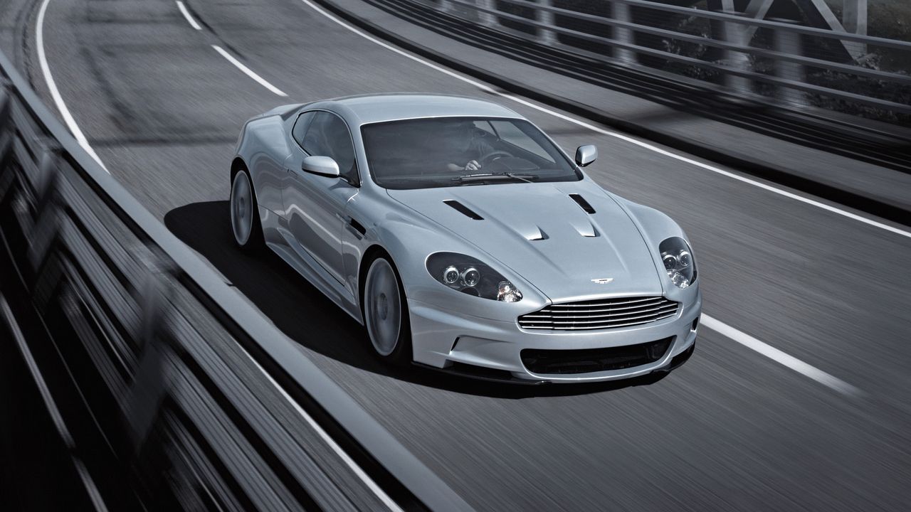 Wallpaper aston martin, dbs, 2008, gray, front view, car, bridge