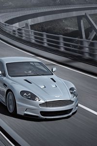 Preview wallpaper aston martin, dbs, 2008, gray, front view, car, bridge