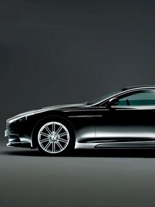 Preview wallpaper aston martin, dbs, 2008, black, side view, auto