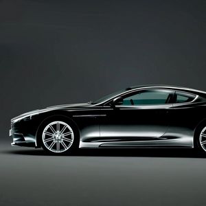 Preview wallpaper aston martin, dbs, 2008, black, side view, auto