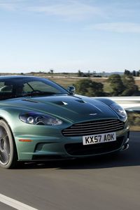 Preview wallpaper aston martin, dbs, 2008, green, front view, cars, speed