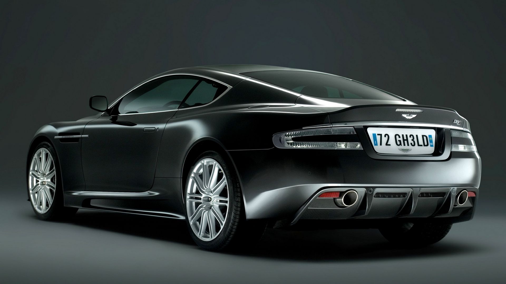 Download wallpaper 1920x1080 aston martin, dbs, 2008, black, rear view ...