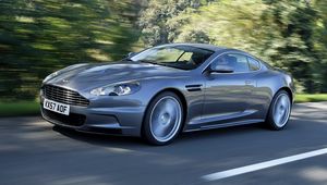 Preview wallpaper aston martin, dbs, 2008, gray, side view, sports, cars, trees