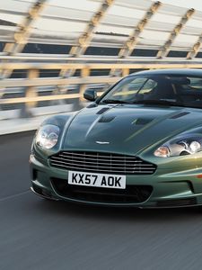 Preview wallpaper aston martin, dbs, 2008, green, front view, cars, speed