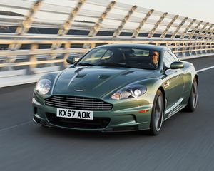 Preview wallpaper aston martin, dbs, 2008, green, front view, cars, speed