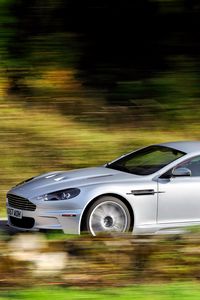 Preview wallpaper aston martin, dbs, 2008, white metallic, side view, car, speed