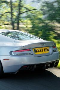 Preview wallpaper aston martin, dbs, 2008, white, rear view, cars, nature