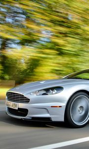 Preview wallpaper aston martin, dbs, 2008, silver metallic, side view, sport, asphalt