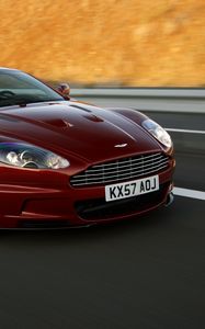 Preview wallpaper aston martin, dbs, 2008, red, front view, style, auto