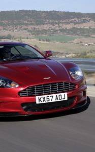 Preview wallpaper aston martin, dbs, 2008, red, front view, sports, nature
