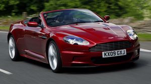 Preview wallpaper aston martin, dbs, 2009, red, front view, cars, speed, asphalt