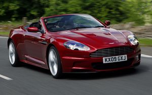 Preview wallpaper aston martin, dbs, 2009, red, front view, cars, speed, asphalt