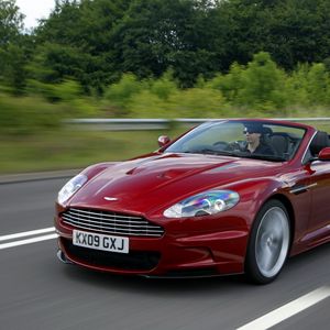 Preview wallpaper aston martin, dbs, 2009, red, side view, sports, style, nature