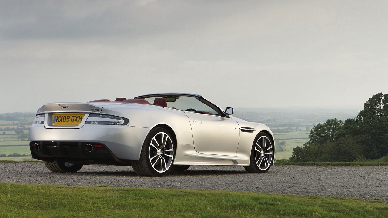 Wallpaper aston martin, dbs, 2009, silver metallic, side view, nature, cars