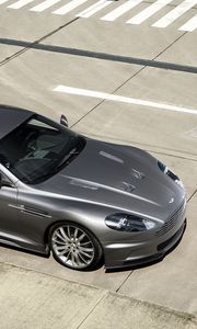 Preview wallpaper aston martin, dbs, 2009, gray, top view, style, asphalt