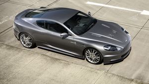 Preview wallpaper aston martin, dbs, 2009, gray, top view, style, asphalt