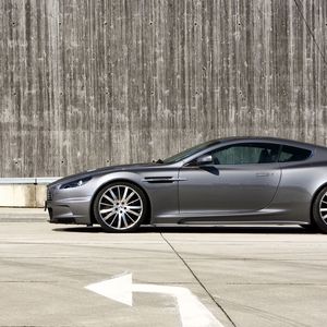 Preview wallpaper aston martin, dbs, 2009, gray, side view, auto