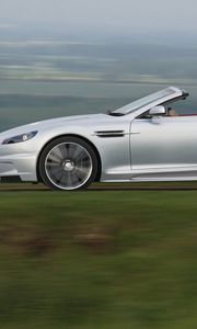 Preview wallpaper aston martin, dbs, 2009, silver metallic, side view, style, cars, speed