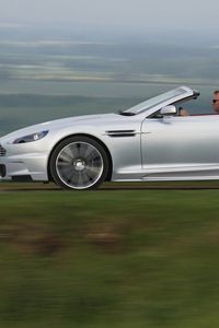 Preview wallpaper aston martin, dbs, 2009, silver metallic, side view, style, cars, speed