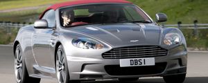 Preview wallpaper aston martin, dbs, 2009, gray metallic, front view, cars, nature