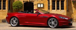 Preview wallpaper aston martin, dbs, 2009, red, side view, cabriolet, auto, home