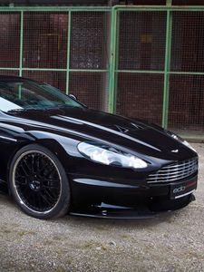 Preview wallpaper aston martin, dbs, 2010, black, side view, sport, auto