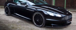 Preview wallpaper aston martin, dbs, 2010, black, side view, sport, auto