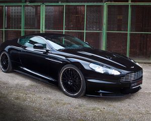 Preview wallpaper aston martin, dbs, 2010, black, side view, sport, auto