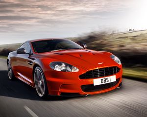 Preview wallpaper aston martin, dbs, 2011, red, front view, style, cars, nature