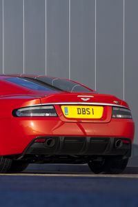 Preview wallpaper aston martin, dbs, 2011, red, rear view, car