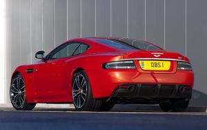 Preview wallpaper aston martin, dbs, 2011, red, rear view, car