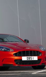 Preview wallpaper aston martin, dbs, 2011, red, front view, sports