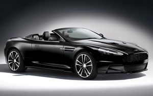 Preview wallpaper aston martin, dbs, carbon edition, black, convertible, side view