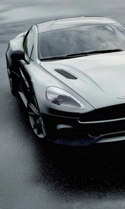 Preview wallpaper aston martin dbs v12, aston martin, black, front view