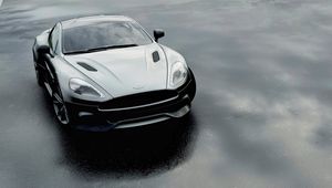 Preview wallpaper aston martin dbs v12, aston martin, black, front view