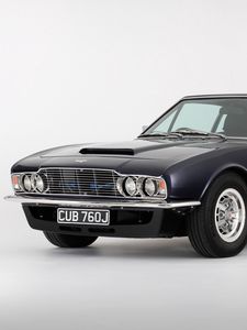 Preview wallpaper aston martin, dbs, v8, blue, side view, retro