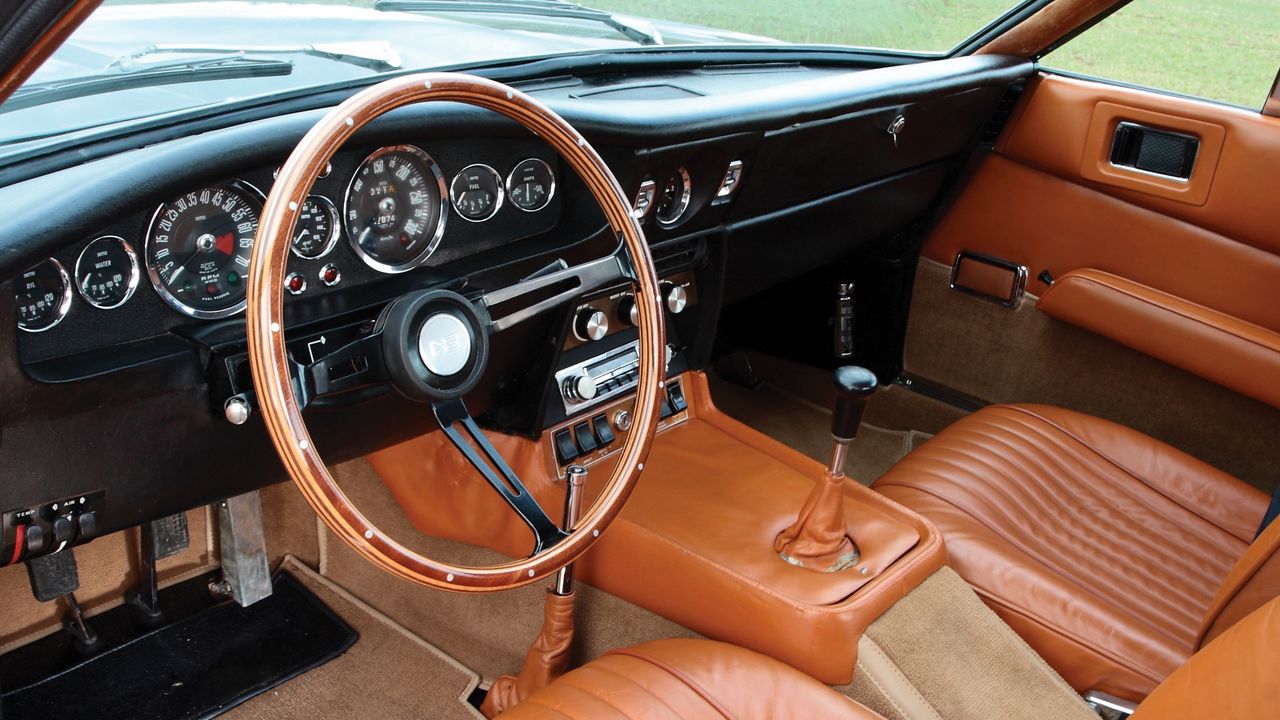 Wallpaper aston martin, dbs, v8, 1969, salon, interior, steering wheel, speedometer