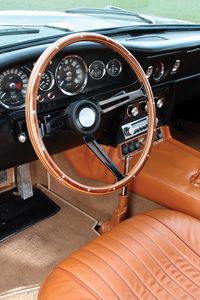 Preview wallpaper aston martin, dbs, v8, 1969, salon, interior, steering wheel, speedometer