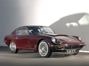 Preview wallpaper aston martin, dbsc, 1966, red, side view, style, retro, auto, shade