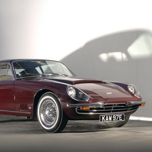 Preview wallpaper aston martin, dbsc, 1966, red, side view, style, retro, auto, shade