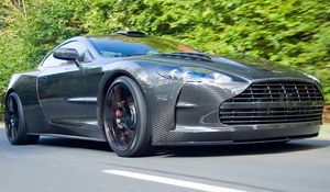 Preview wallpaper aston martin, gray, road, front bumper