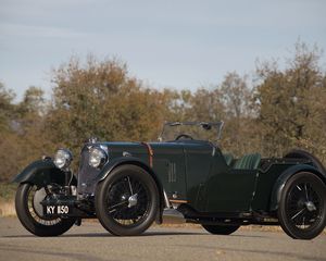 Preview wallpaper aston martin, international, 1929, green, side view, retro, trees