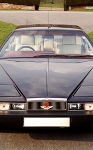 Preview wallpaper aston martin, lagonda, 1976, blue, front view, grass