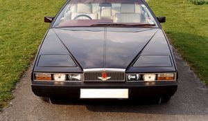 Preview wallpaper aston martin, lagonda, 1976, blue, front view, grass