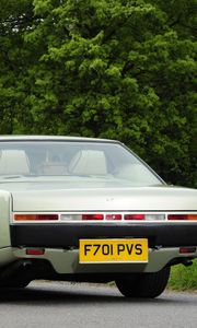 Preview wallpaper aston martin, lagonda, 1987, green, rear view, car